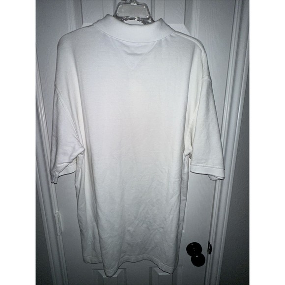 Tommy Hilfiger Polo Shirt Mens Large Blue White Striped Casual Short Sleeve - Picture 2 of 3